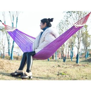 Buiging Ice Silk Mesh Hangmat Outdoor Hanging Bed Camping Anti-Sidewall Hangmat Swing  Maat: 190x130 cm (Paars)