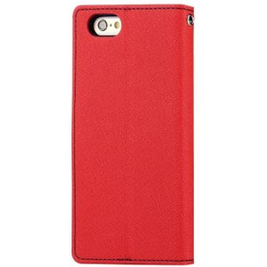 iPhone 6 Plus & 6s Plus horizontaal Kruis structuur PU leren MERCURY GOOSPERY FANCY DIARY Flip Hoesje met houder en opbergruimte voor pinpassen & geld (rood)