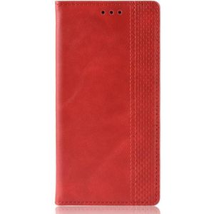 Voor Xiaomi Poco X3 NFC Magnetic Buckle Retro Crazy Horse Texture Horizontale Flip Lederen case met Holder & Card Slots & Photo Frame(Red)