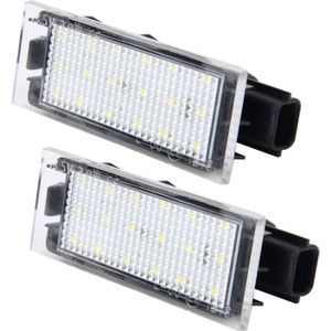 2 PC's licentie plaat licht met 18 SMD-3528 lampen voor Renault  2W 120LM  6000K  DC12V(White Light)