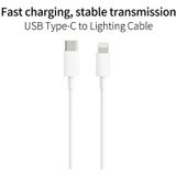 PD 18W USB-C / Type-C naar 8 Pin Flash Charging Data Cable voor iPhone X / 11 / 11 Pro / 11 Pro Max / XR / SE 2020  Lengte:1m