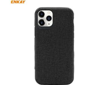 Voor iPhone 11 Pro ENKAY ENK-PC032 Business Series Denim Texture PU Leather + TPU Soft Slim Case Cover(Zwart)