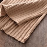 Herfst en Winter Girls Mid-length Split Sweater Turtleneck Sweater (Kleur: Beige Size: 130cm)