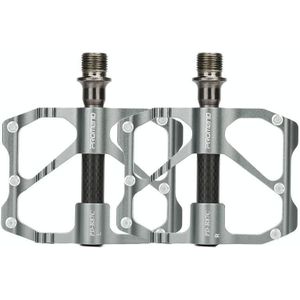 PD-R87C 1 Paar Proment Bicycle Road Bike Mountain Bike 3 Palin Carbon Fiber Pedal (Silver)