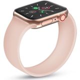 Voor Apple Watch Series 6 & SE & 5 & 4 40mm / 3 & 2 & 1 38mm Solid Color Elastic Siliconen Vervangende Polsbandje  Maat:L 156mm(Roze)