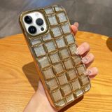 Voor iPhone 12 Pro Max 3D Grid Glitter papieren telefoonhoesje