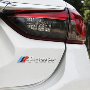 Auto driekleurige Power Metal gepersonaliseerde decoratieve stickers  afmeting: 14x3x0 3 cm