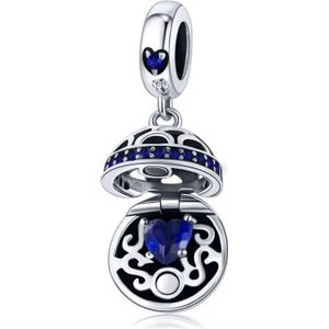 S925 Sterling Silver Love Surprise Hanger DIY Bracelet Ketting Accessoires (Blauw)