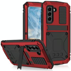 Voor Samsung Galaxy S21 FE R-Just Rugged Phone Case met Houder