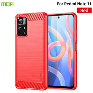 Voor Xiaomi Redmi Note11 / Poco M4 PRO 5G MOFI Gentless Series Geborsteld Textuur Koolstofvezel Zachte TPU Telefoonhoes