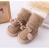 Winter baby warmer vloer sokken anti-slip baby stap sokken  grootte: 14cm (koffie)