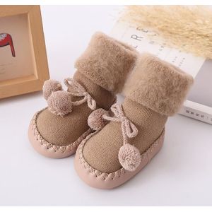 Winter baby warmer vloer sokken anti-slip baby stap sokken  grootte: 14cm (koffie)
