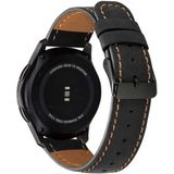 Voor Samsung Galaxy Watch 46mm Ronde Staart Echte Lederen Vervangende Band Watchband (Zwart)