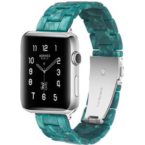 Simple Fashion Resin Watch Strap for Apple Watch Series 5 & 4 40mm & Series 3 & 2 & 1 38mm(Dumb Green)