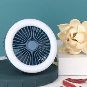 6355 Mini Karabijnhaak Opvouwbare Ventilator Nachtlampje (Blauw)