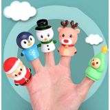 Kinderen Vroeg onderwijs vingerpop set dier ouder-kind interactieve marionet speelgoed (KB08 sneeuw baby)