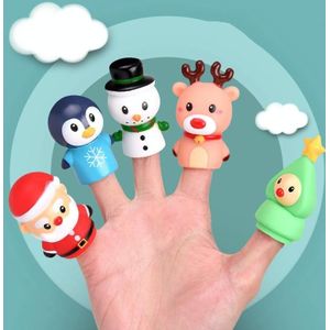 Kinderen Vroeg onderwijs vingerpop set dier ouder-kind interactieve marionet speelgoed (KB08 sneeuw baby)