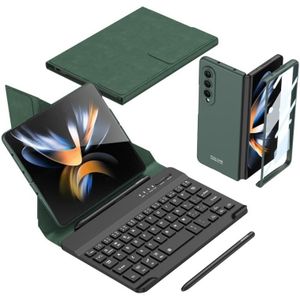 Voor Samsung Galaxy Z Fold3 5G GKK magnetische opvouwbare Bluetooth-toetsenbord lederen tas met pen