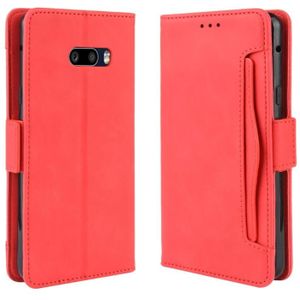 Voor LG G8X ThinQ / V50S ThinQ Wallet Style Skin Feel Calf Pattern Lederen case met aparte kaartsleuven & Holder & Wallet & Photo Frame(Red)