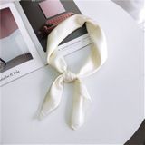 Zachte gemiteerde zijde stof solid color kleine vierkante sjaal professionele zijden sjaal voor vrouwen  lengte: 70cm (Wit)