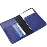 Litchi textuur multifunctionele echte lederen paspoort pakket voor travel(Blue)