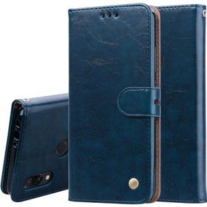 Business stijl olie Wax textuur horizontale Flip lederen case voor Xiaomi Redmi 7  met houder & kaartsleuven & portemonnee (blauw)