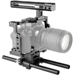 PULUZ Video Camera Cage Stabilisator met Handle & Rail Rod voor Nikon Z6 / Z7 (Zwart)