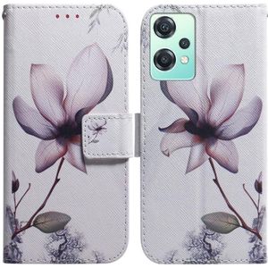 Voor OnePlus Nord CE 2 Lite 5G Gekleurde tekening Lederen telefoonhoesje (Magnolia Flower)