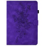 Peony Butterfly relif lederen slimme tablethoes voor iPad Air / Air 2 / 9.7 2017 / 9.7 2018