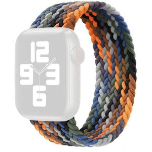 Metalen hoofd gevlochten nylon vervangende horlogebanden  maat: M 155mm voor Apple Watch Series 6 & SE & 5 & 4 44mm / 3 & 2 & 1 42mm (Camouflage Kleurrijk)
