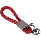 PU lederen gevlochten riem zink legering sleutelhanger keyring  willekeurige kleur levering