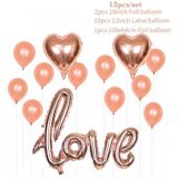 2 PCS LIEFDE Aluminium Folie Ballon decoratie Set Wedding Wedding Venue Layout Ballonnen  Style: LOVE + 2 Hartvorm + 10 Latex