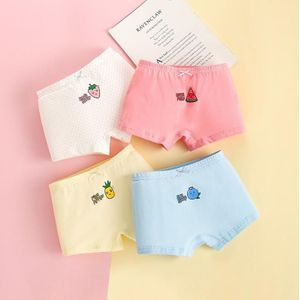 4 stks/set Kinderen Lycra Katoen Boxer Briefs Jongens & Meisjes Broek  Hoogte: 110 cm (Meisje Fruit Serie)