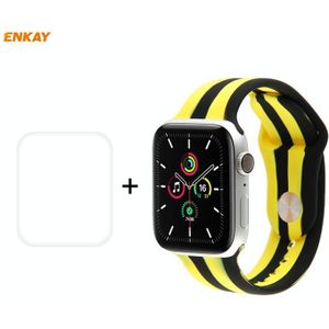 Voor Apple Watch Series 6/5/4/SE 44mm ENKAY Hat-Prince 2 in 1 Rainbow Silicone Watch Band + 3D Full Screen PET Curved Hot Bending HD Screen Protector Film (Kleur 4)