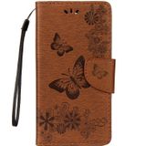 Voor Huawei Mate 10 Lite Vintage relif bloemen vlinder patroon horizontale Flip lederen draagtas met kaartslot & houder & portemonnee & Lanyard (bruin)