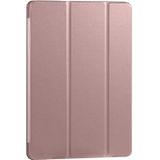 Huawei MediaPad T5 10 inch 3-vouwhorizontale Flip PU Leder + Shockproof Honeycomb TPU Case met houder (Rose Gold)