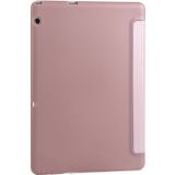 Huawei MediaPad T5 10 inch 3-vouwhorizontale Flip PU Leder + Shockproof Honeycomb TPU Case met houder (Rose Gold)