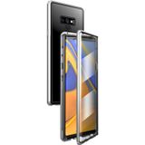 Voor Samsung Galaxy Note9 Magnetic Metal Frame Dubbelzijdige Tempered Glass Case (Zilver)