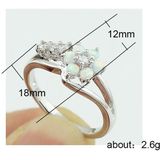 925 zilver vrouwen Opal Flower ring sieraden  ring maat: 8 (wit)