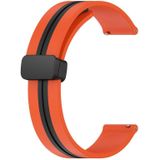 Voor Garmin Forerunner Sq2 20 mm opvouwbare magnetische sluiting siliconen horlogeband (oranje + zwart)