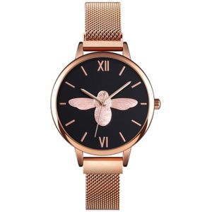 Skmei 9212 Fashion Lady Quartz Watch Student Vrouwelijke Temperament Waterdicht magnetische zuignet riem horloge (zwart)