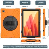 Voor Samsung Galaxy Tab A7 10.4 2020 T500 / T505 Schokbestendige kleurrijke siliconen + pc-beschermhoes met houder  schouderriem  handriem en screenprotector (oranje)