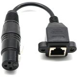 15cm XLR 3 pin female naar RJ45 Female netwerk connector adapter converter kabel