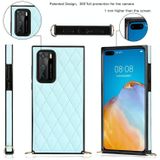 Voor Huawei P40 Elegant Rhombic Pattern Microfiber Leather + TPU Shockproof Case met Crossbody Strap Chain