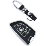 Auto Auto PU leder lichtgevend Effect Key Ring beschermhoes voor BMW X5/X6(Silver)