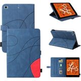 Dual-Color Splicing Horizontale Flip PU Lederen Case met Houder & Card Slots & Slaap / Weks-up Functie voor iPad Mini / Mini 2 / Mini 3 / Mini 4 / Mini  (Blauw)