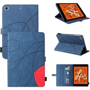 Dual-Color Splicing Horizontale Flip PU Lederen Case met Houder & Card Slots & Slaap / Weks-up Functie voor iPad Mini / Mini 2 / Mini 3 / Mini 4 / Mini  (Blauw)
