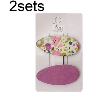 2 sets Candy Color Floral Polka Dot Sweet Baby Drop Hair Clip (paarse bloem)