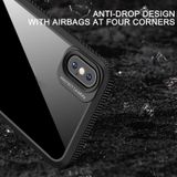 IPAKY MG Serie Carbon Fiber Texture Schokbestendige TPU + Transparante PC Case voor iPhone XS / X (Zwart)