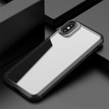 IPAKY MG Serie Carbon Fiber Texture Schokbestendige TPU + Transparante PC Case voor iPhone XS / X (Zwart)